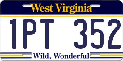 WV license plate 1PT352