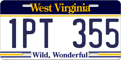 WV license plate 1PT355