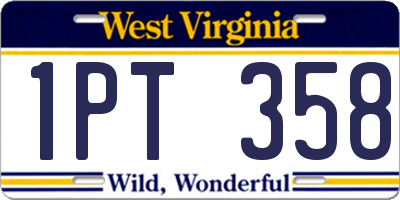 WV license plate 1PT358