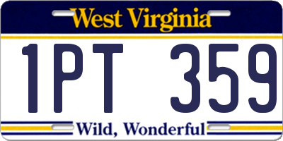 WV license plate 1PT359