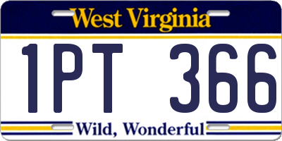WV license plate 1PT366