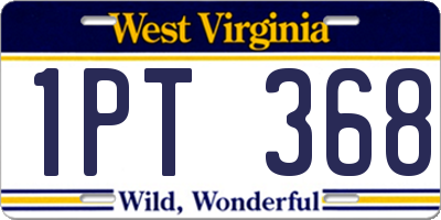 WV license plate 1PT368