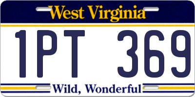WV license plate 1PT369