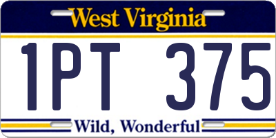 WV license plate 1PT375