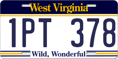 WV license plate 1PT378