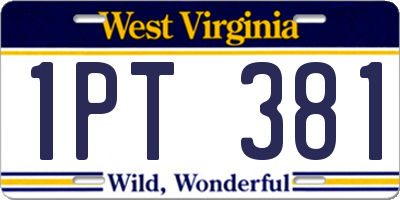 WV license plate 1PT381