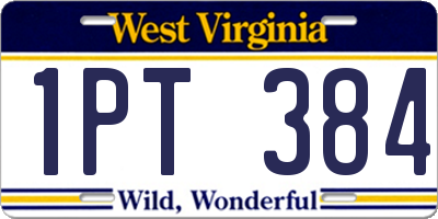 WV license plate 1PT384