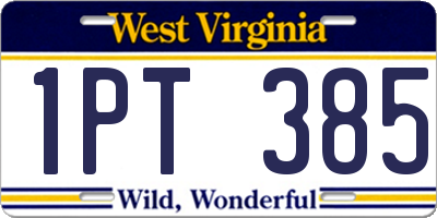 WV license plate 1PT385