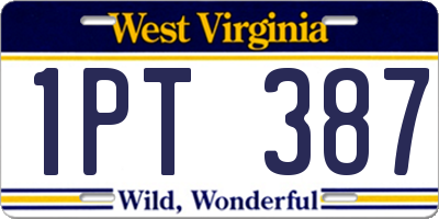 WV license plate 1PT387