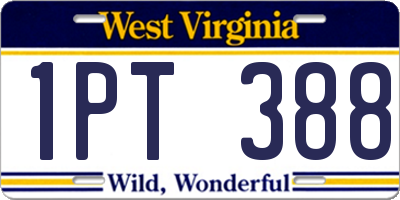 WV license plate 1PT388