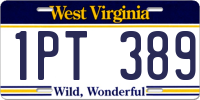 WV license plate 1PT389