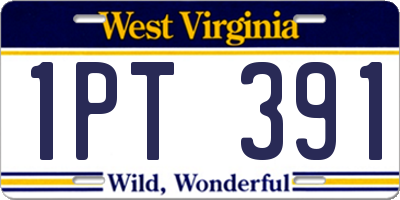 WV license plate 1PT391