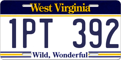 WV license plate 1PT392