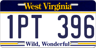 WV license plate 1PT396