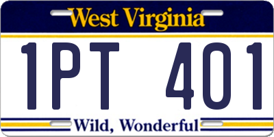WV license plate 1PT401