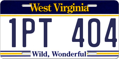 WV license plate 1PT404