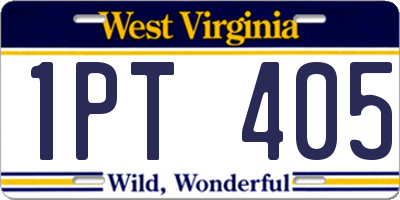 WV license plate 1PT405