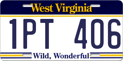 WV license plate 1PT406
