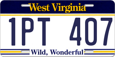 WV license plate 1PT407
