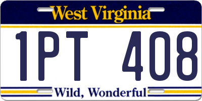 WV license plate 1PT408
