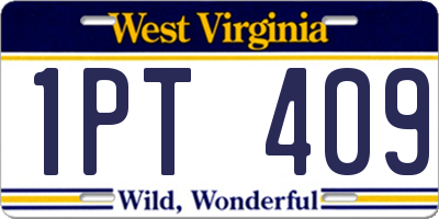 WV license plate 1PT409