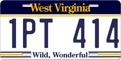 WV license plate 1PT414