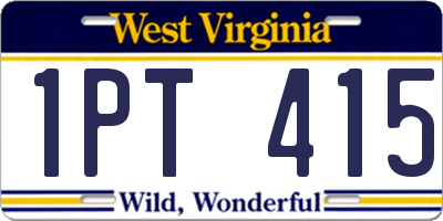 WV license plate 1PT415