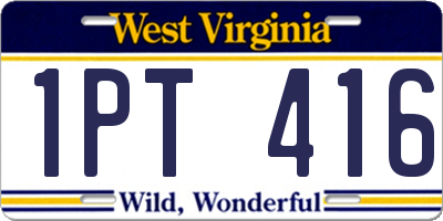 WV license plate 1PT416