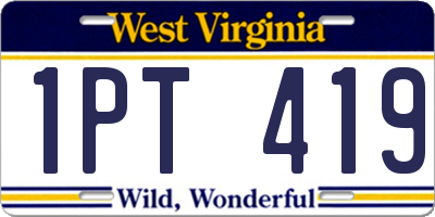 WV license plate 1PT419