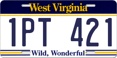 WV license plate 1PT421
