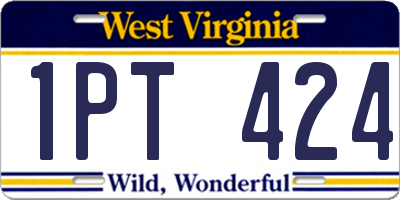 WV license plate 1PT424
