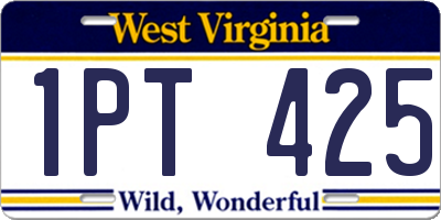 WV license plate 1PT425