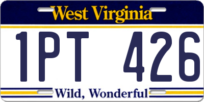 WV license plate 1PT426