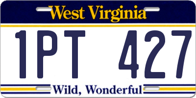 WV license plate 1PT427