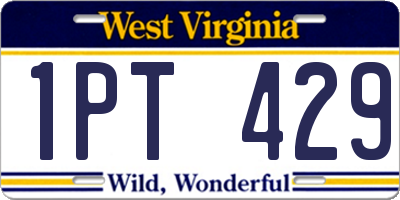 WV license plate 1PT429