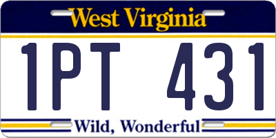 WV license plate 1PT431