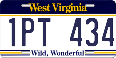 WV license plate 1PT434