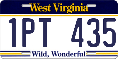 WV license plate 1PT435