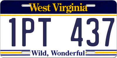 WV license plate 1PT437