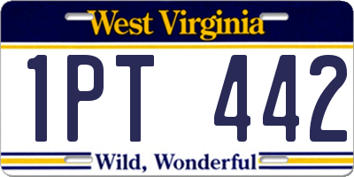 WV license plate 1PT442