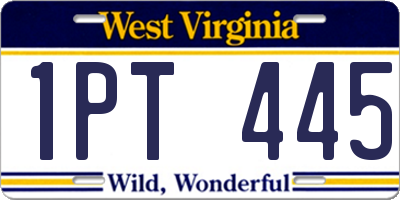 WV license plate 1PT445
