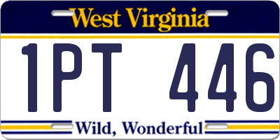 WV license plate 1PT446