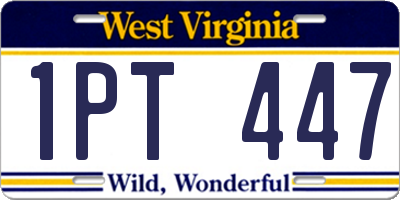 WV license plate 1PT447