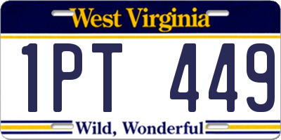 WV license plate 1PT449