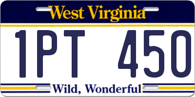 WV license plate 1PT450