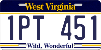 WV license plate 1PT451