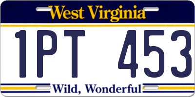 WV license plate 1PT453
