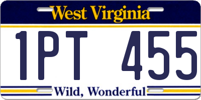 WV license plate 1PT455