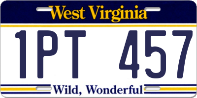 WV license plate 1PT457