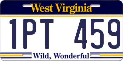 WV license plate 1PT459